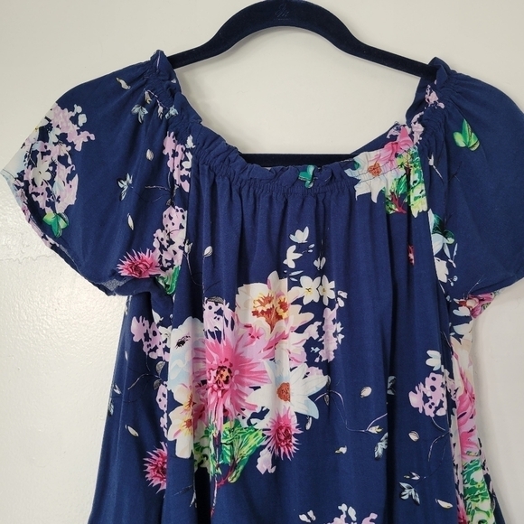 Davi & Dani Blue Floral Mini Dress Size Small - Picture 3 of 8